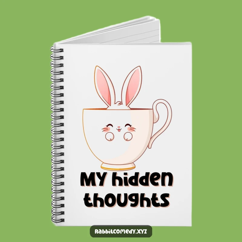 Funny Shy Rabbit Notebook - Bashful Journaling - Cute Writer's Gift