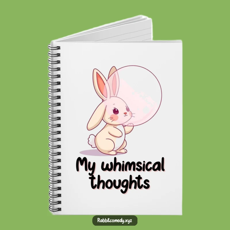 Funny Playful Notes Notebook, Rabbit Bubble Chase Journal, Humorous Stationery