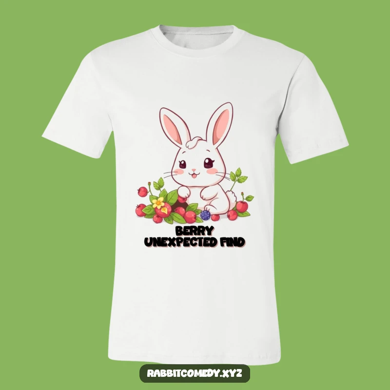 Funny Kawaii Rabbit Berry Patch Tee: Wear Your Surprise with Delight
