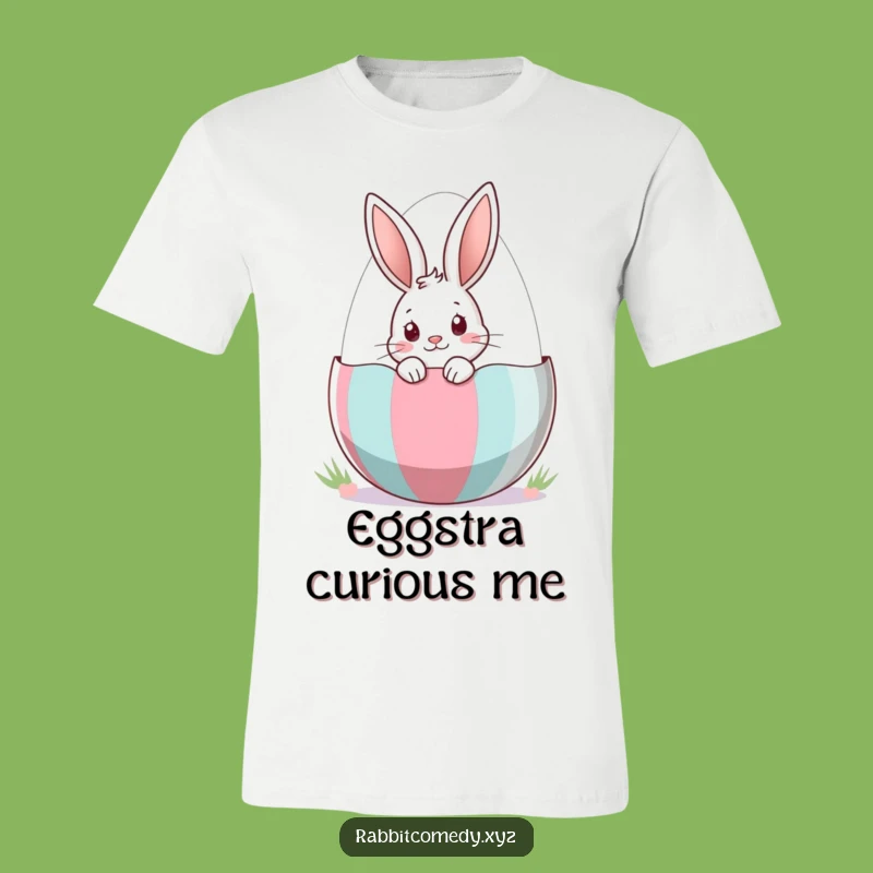 Funny Easter Egg Rabbit T-Shirt: Curious Peeking Bunny Tee, Humorous Gift