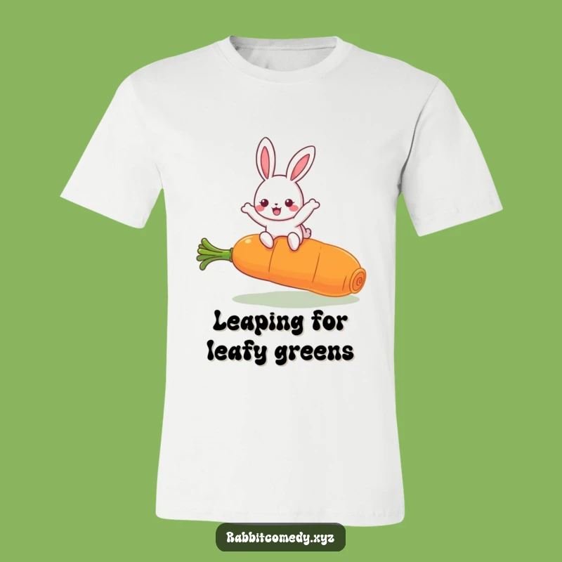 Funny Kawaii Rabbit Leaping Carrot T-Shirt: Hilarious Graphic Tee, Perfect Funny Gift