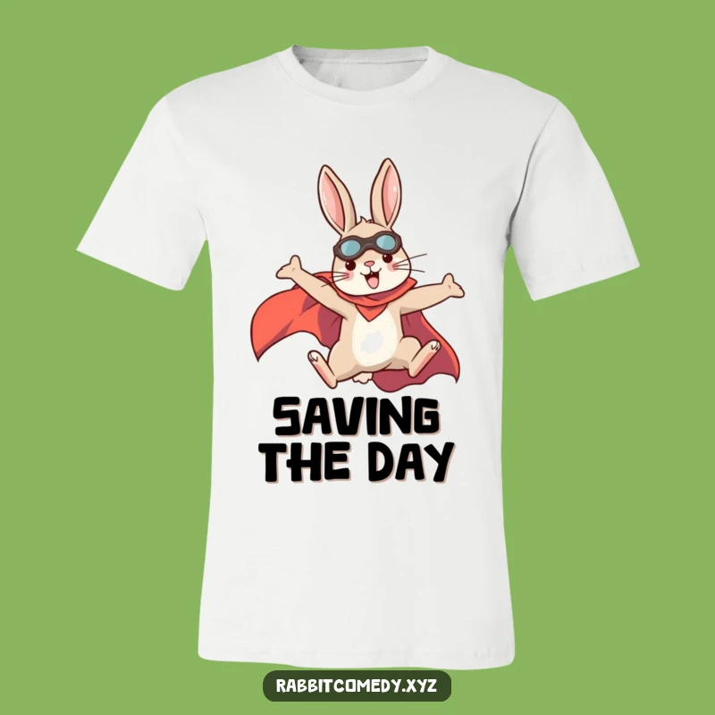 Funny Superhero Rabbit Cape T-Shirt: Fly High with Humor, A Hilarious Funny Gift!