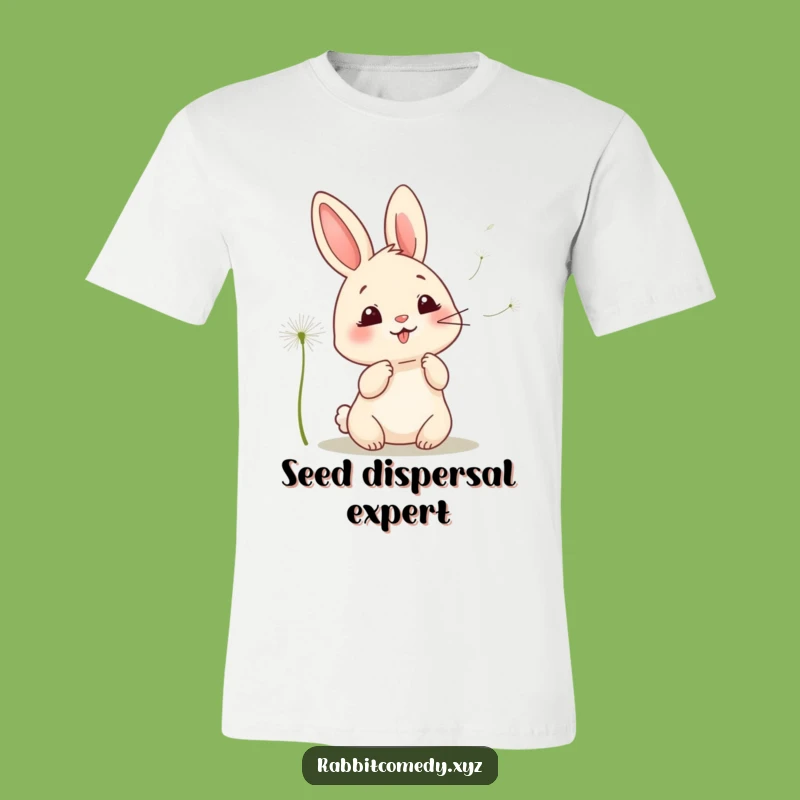 Funny Giggling Rabbit Dandelion Seeds T-Shirt - Cute & Humorous Tee for All Ages
