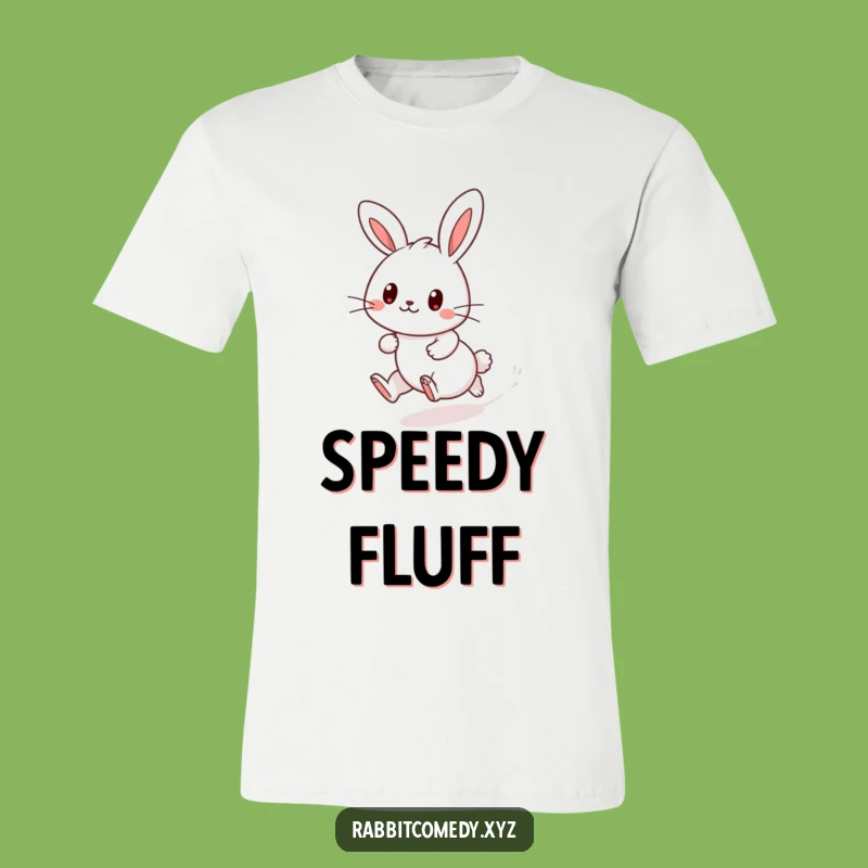 Funny Kawaii Rabbit Dash T-Shirt - Cute & Energetic Cartoon Tee Gift