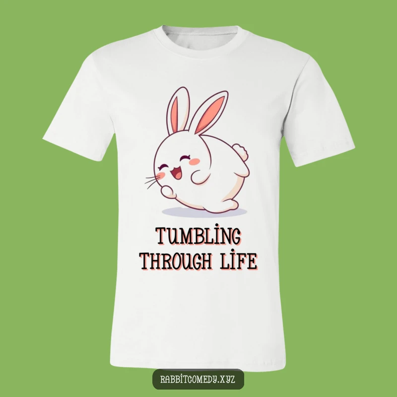 Funny Tumbling Rabbit Tee: Wear This Joyful Character