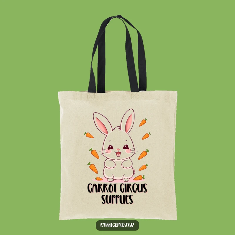 Funny Kawaii Rabbit Carrot Trickster Tote Bag: Carry Your Fun