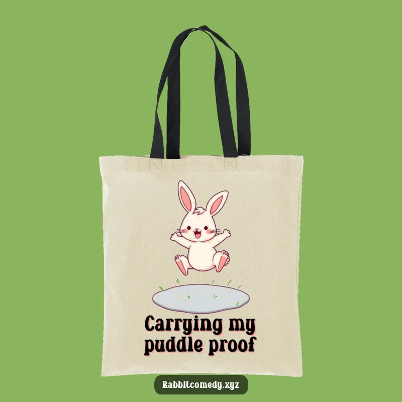 Funny Determined Rabbit Tote Bag, Carry Your Drive with Adorable Humor