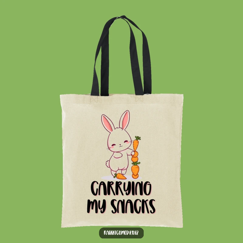 Funny Petite Rabbit Carrot Tote Bag, Carry Your Essentials with Adorable Humor