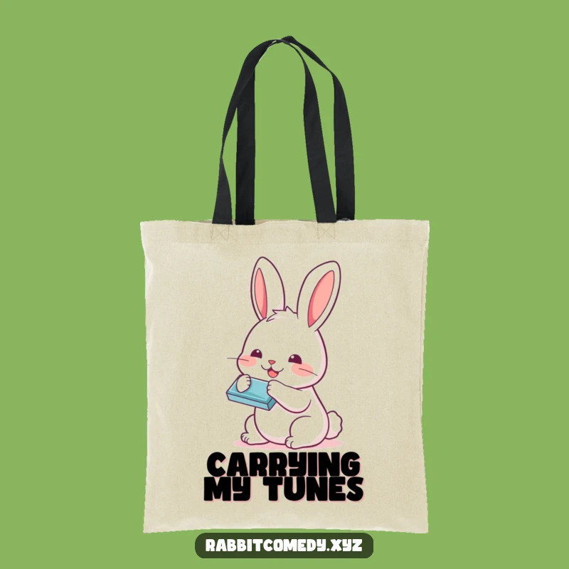 Funny Kawaii Rabbit Harmonica Tote Bag: Carry Your Tunes in Style