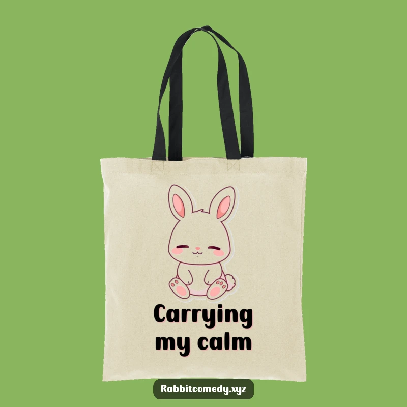 Funny Calm Rabbit Tote Bag, Peaceful Companion, Practical Humorous Accessory
