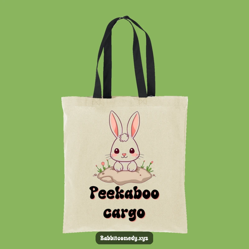 Funny Cute Rabbit Hole Tote Bag: Spacious Character Funny Gift