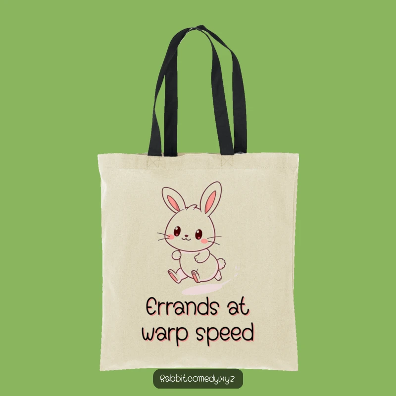 Funny Kawaii Rabbit Dash Tote Bag - Cute & Playful Shopping Bag Gift