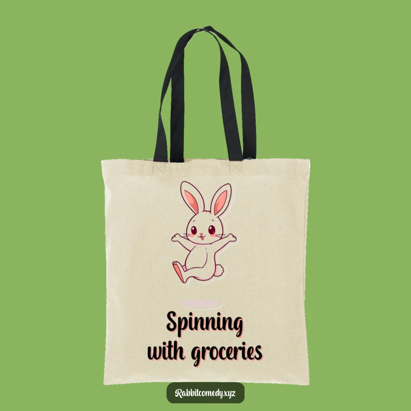 Funny Spinning Rabbit Tote Bag: Carry Your Energy in Style