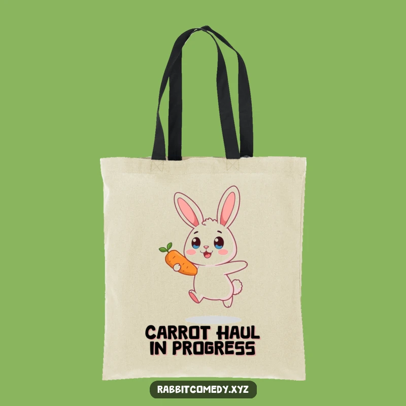 Funny Surprised Rabbit Carrot Tote Bag - Whimsical & Hilarious Shopping Gift